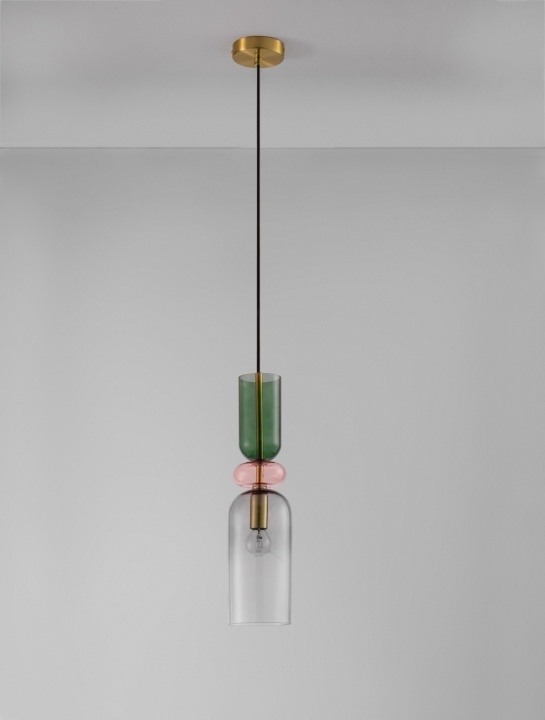 Pendul Murano Gri / Auriu Ø10,8 x H 198 cm - Img 3