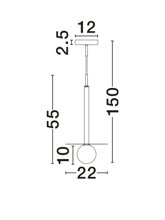 Pendul Pielo Opal / Auriu Ø22 x H 150 cm - Img 2