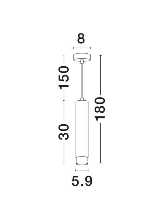 Pendul Pongo Negru / Auriu Ø5,9 x H 180 cm - Img 2