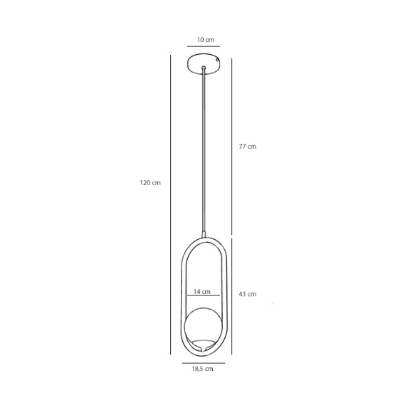 Pendul Riva 18,5 cm 1xE14 - Crem - Img 5