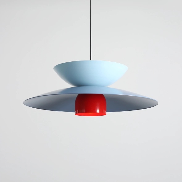 Pendul Teya 65 cm 1xE27 - Albastru deschis + Albastru prăfuit + Roșu chili - Img 4