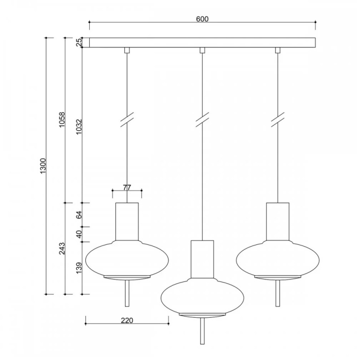 Pendul TORNI A 3L white triple, alb - Img 3