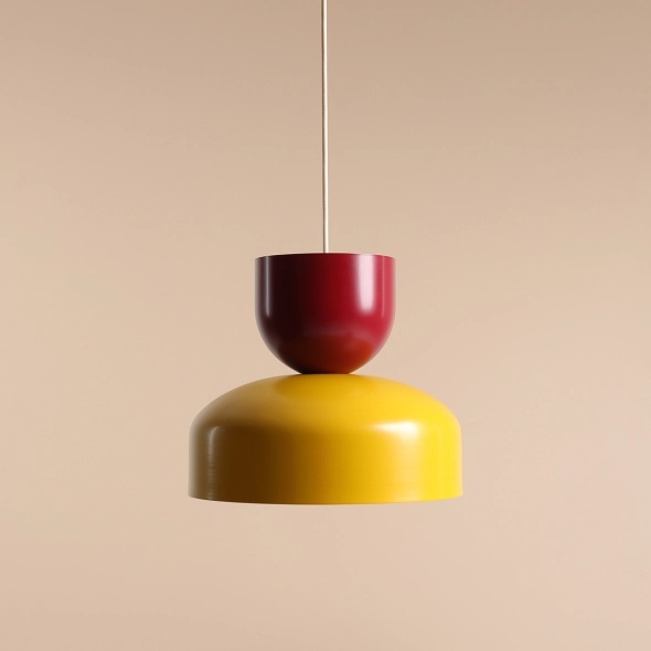 Pendul Uto 30 cm 1xE27 - Roșu vin + Muștar - Img 2