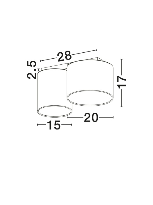 Plafoniera Bryson Alb / Alb / Gri 35 x 20 x 17 cm - Img 4