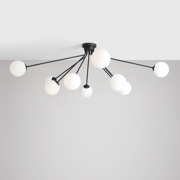Plafonieră Holm 140 cm 10xE14 - Negru - Img 3