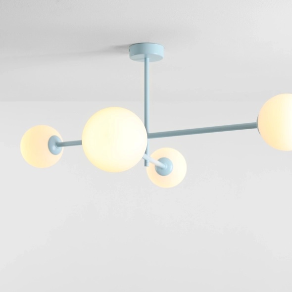 Plafoniera Pinne 4 Albastru deschis 87 cm 4xE14 - Img 4