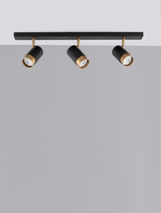 Plafoniera Pogno Negru / Auriu 60 x 6 x 14 cm - Img 3