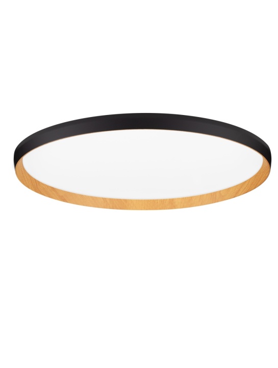 Plafoniera Vomos Negru / Lemn Ø60 x H 7 cm - Img 2