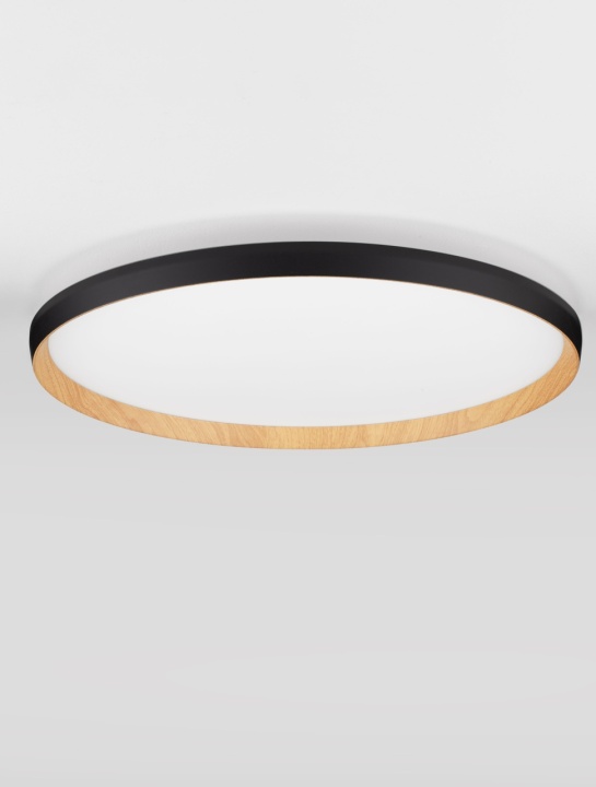Plafoniera Vomos Negru / Lemn Ø60 x H 7 cm - Img 3