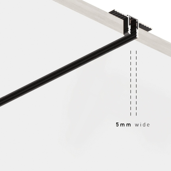Sina magnetica trimless 5mm Minima - 1m, Negru mat - Img 2
