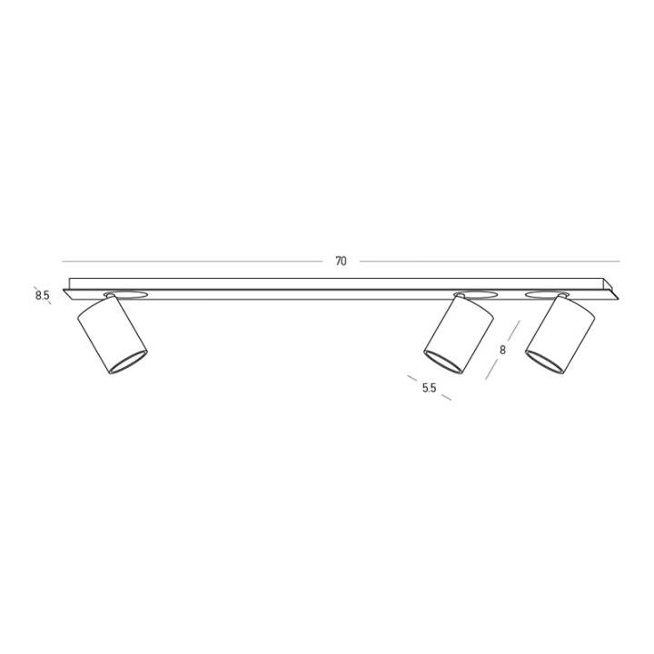Spot aplicat Vista 2669 3XGU10 5W – alb texturat-negru - Img 2