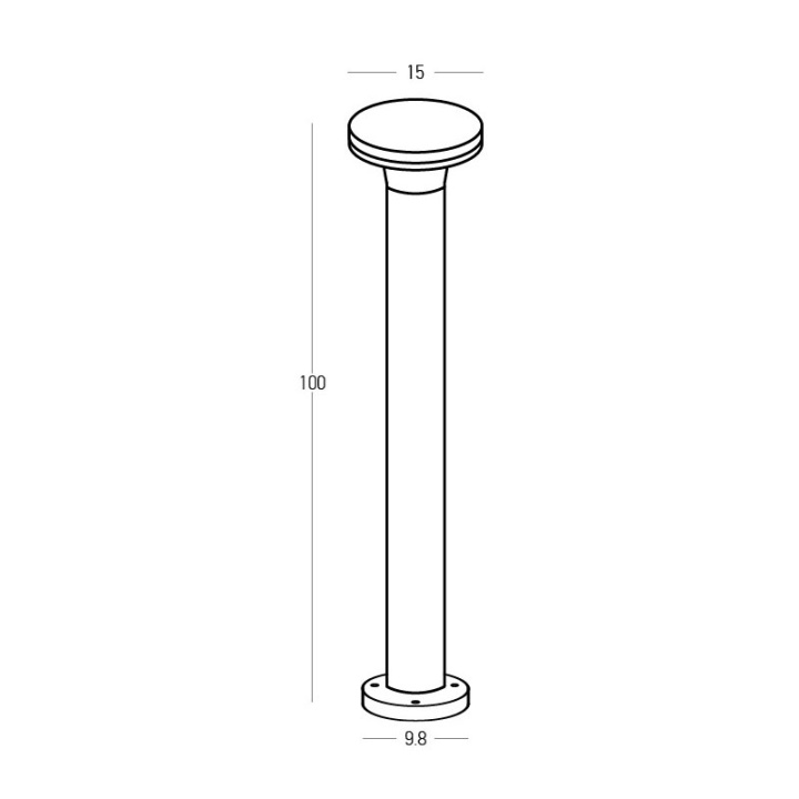 Stâlp de grădină Horo E249-27 LED 12W 2700K – negru texturat aluminiu - Img 4