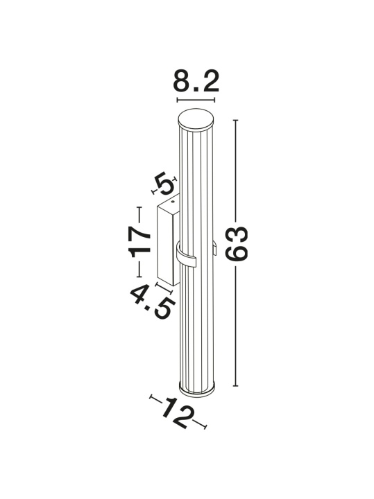 Aplica perete pentru baie Hedula Auriu / Transparent 63 x 8,2 x 12 cm - Img 5
