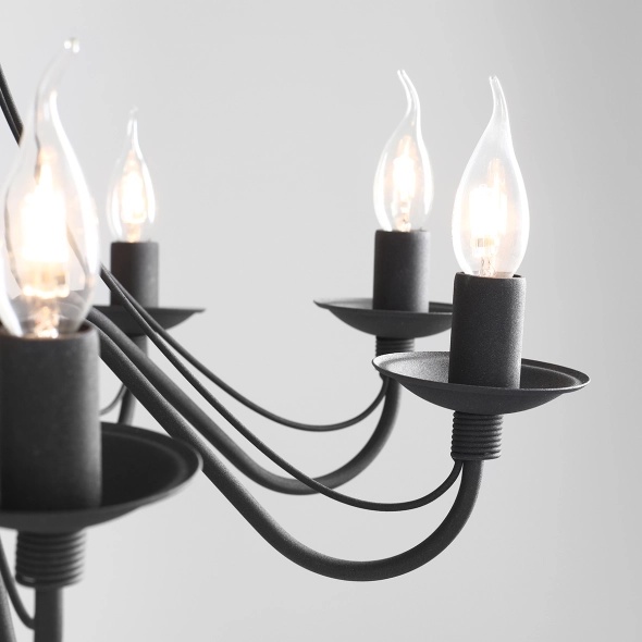 Candelabru Róża 65 cm 8xE14 - Negru - Img 3