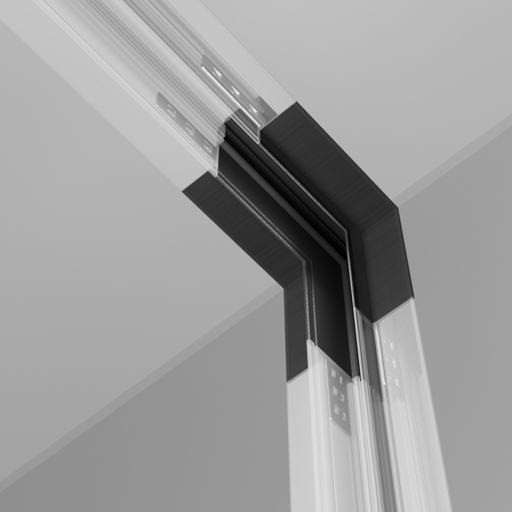 Conector colt vertical incastrat Sina magnetica Exility - Negru - Img 3