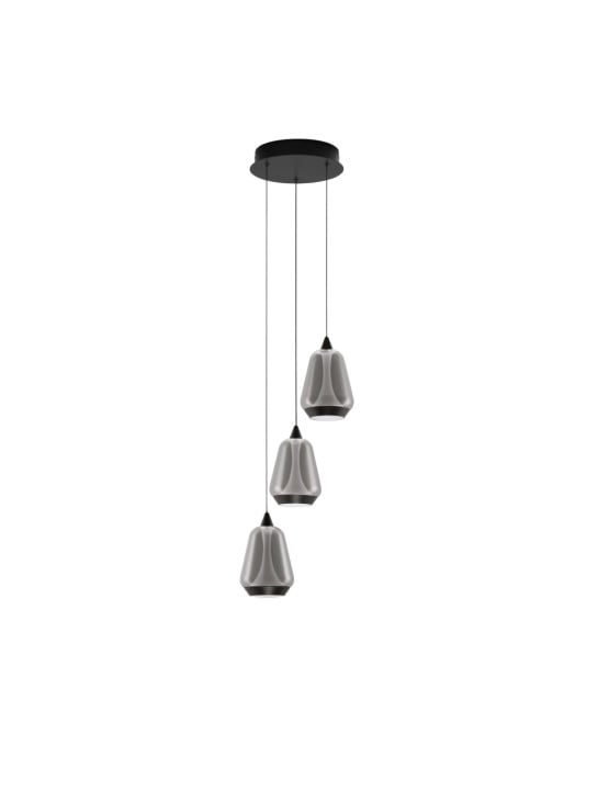 Corp de iluminat suspendat Alish Negru / Smokey Ø28 x H 160 cm - Img 2