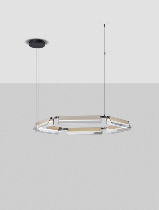 Corp de iluminat suspendat Apnea Negru / Auriu / Gri Ø103 x H 150 cm - Img 3