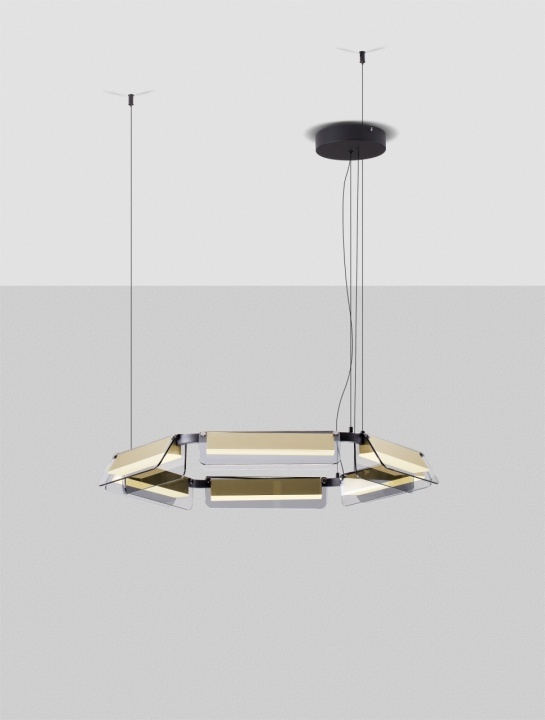 Corp de iluminat suspendat Apnea Negru / Auriu / Gri Ø72 x H 150 cm - Img 4
