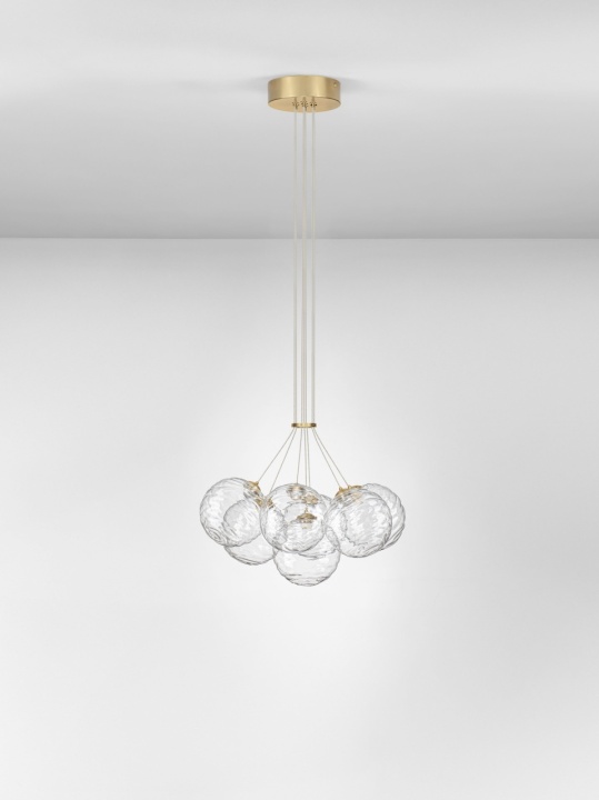 Corp de iluminat suspendat Blazik Transparent / Auriu Ø42 x H 200 cm - Img 3