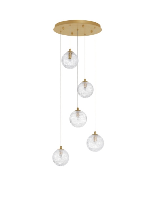Corp de iluminat suspendat Coen Transparent / Auriu Ø35 x H 180 cm - Img 2