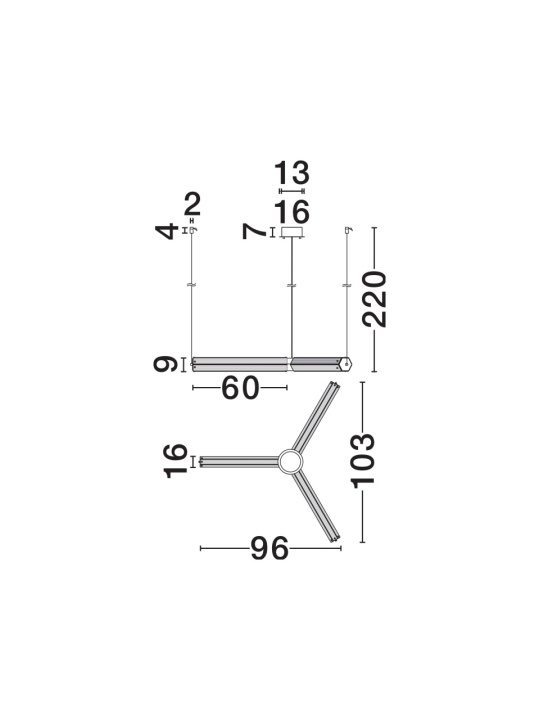 Corp de iluminat suspendat Essenzo Alama antichizata 103 x 96 x 220 cm - Img 3