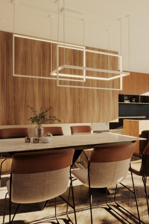 Corp de iluminat suspendat Geometric alb - Img 2