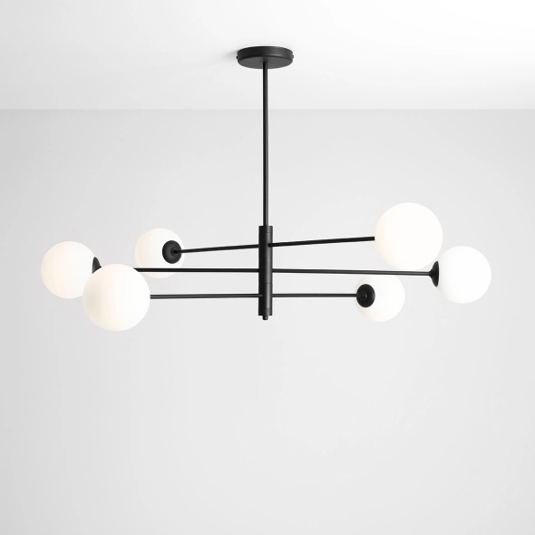Corp de iluminat suspendat Homme 108 cm 6xE14 - Negru - Img 2