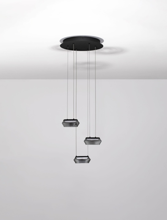 Corp de iluminat suspendat Jailyn Negru / Smokey Ø35 x H 160 cm - Img 3