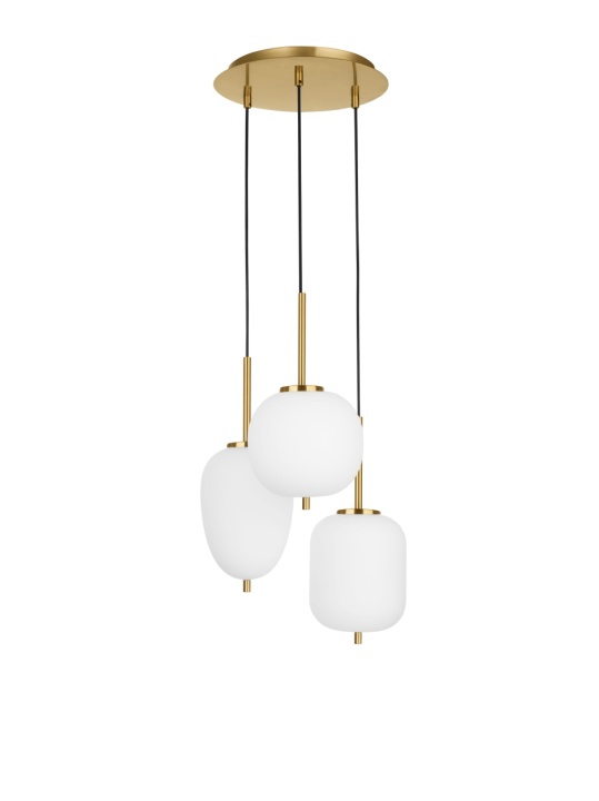 Corp de iluminat suspendat Lato Opal / Auriu Ø30 x H 120 cm - Img 2