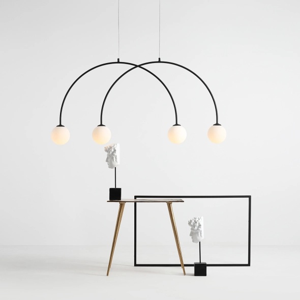 Corp de iluminat suspendat Lea 129 cm 4xE14 - Negru - Img 4