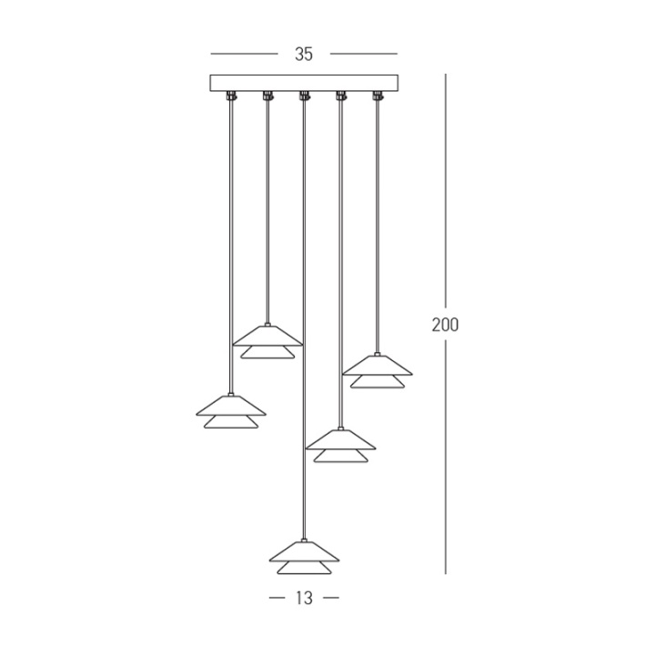 Corp de iluminat suspendat Luna 3000K - Negru, Auriu - Img 2