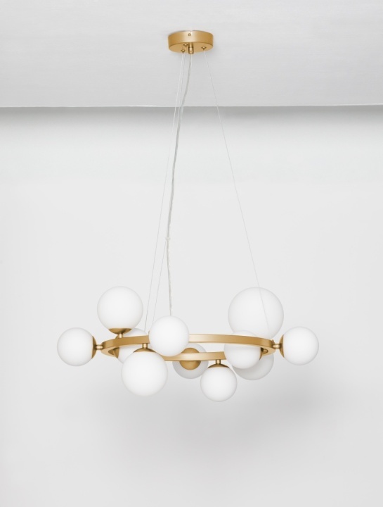 Corp de iluminat suspendat Odillia Opal / Gold Matt Ø65 x H 120 cm - Img 4
