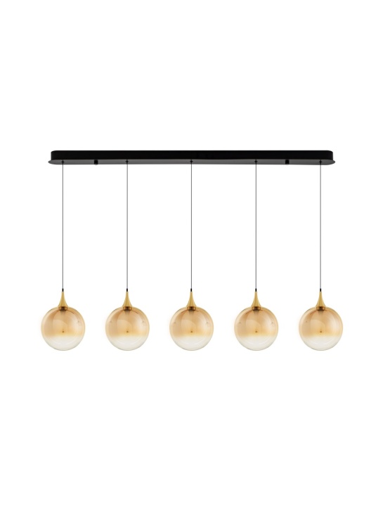Corp de iluminat suspendat Orenda Gradient Champagne, / Negru / Auriu 115 x 16 x 180 cm - Img 2