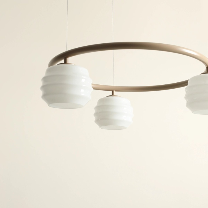 Corp de iluminat suspendat Puff Ring 63 cm 3xE27 - Bej - Img 3