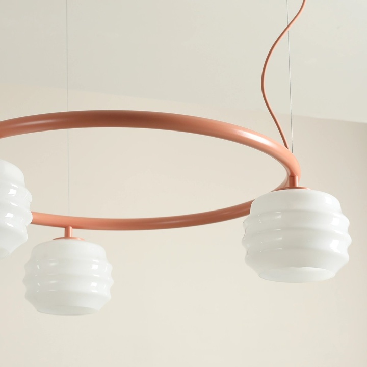 Corp de iluminat suspendat Puff Ring 63 cm 3xE27 - Coral - Img 4