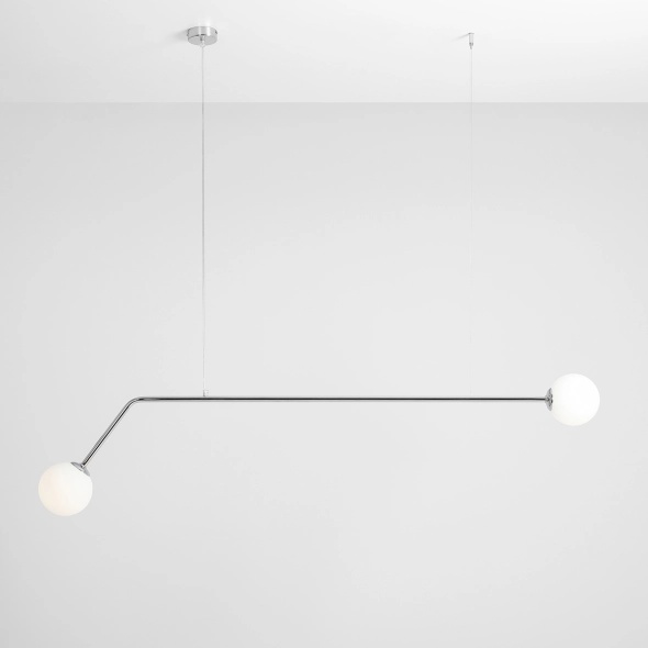Corp de iluminat suspendat Pure 150 cm 2xE14 - Crom - Img 4
