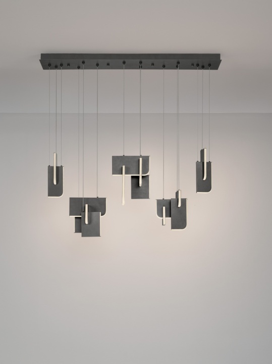 Corp de iluminat suspendat Totem Argintiu / Gri 120 x 25 x 150 cm - Img 4