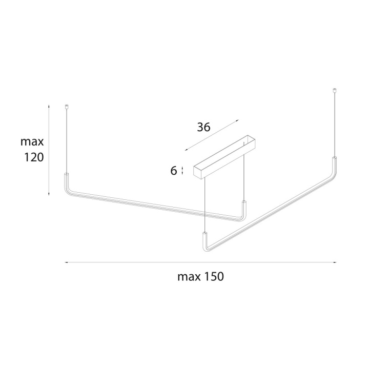 Corp de iluminat suspendat Urus 30W negru - Img 3