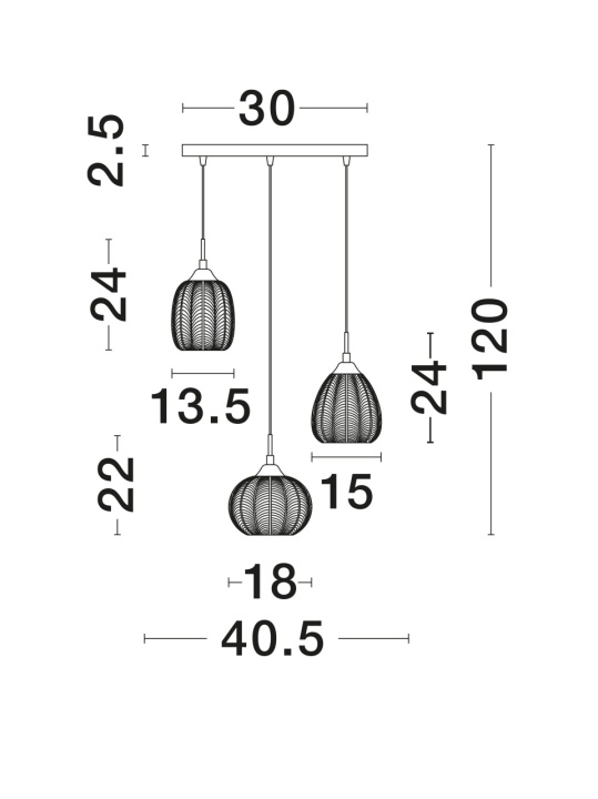Corp de iluminat suspendat Vario Transparent / Auriu Ø40,5 x H 120 cm - Img 4