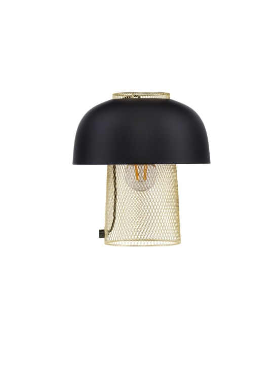 Lampa masa / veioza Sqube Negru / Auriu Ø25 x H 28 cm - Img 2