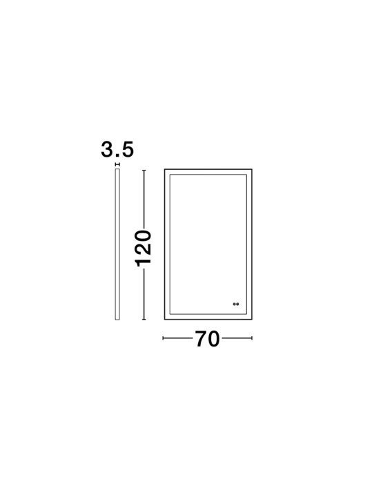 Oglinda cu iluminare Ural Negru / Alb 120 x 3,5 x 70 cm - Img 2