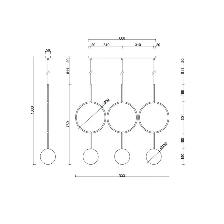 Pendul ISUULLA C black triple IP44, negru - Img 4