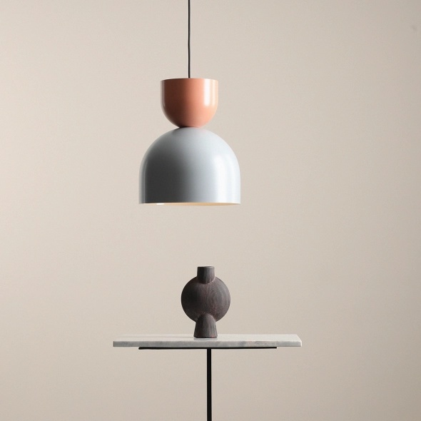 Pendul Lei 27 cm 1xE27 - Gri + Coral - Img 4