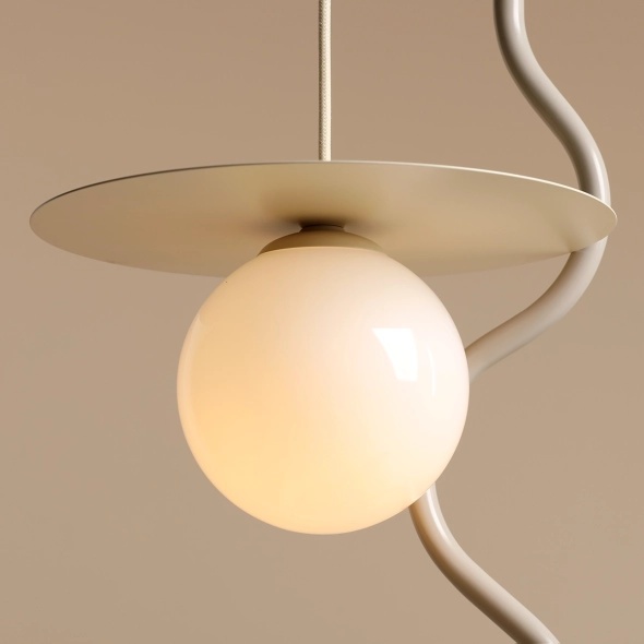 Pendul Loop 28 cm 1xE14 - Crem - Img 3