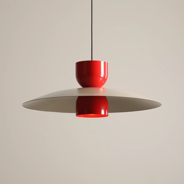 Pendul Nutta 65 cm 1xE27 - Roșu chili + Roșu - Img 2