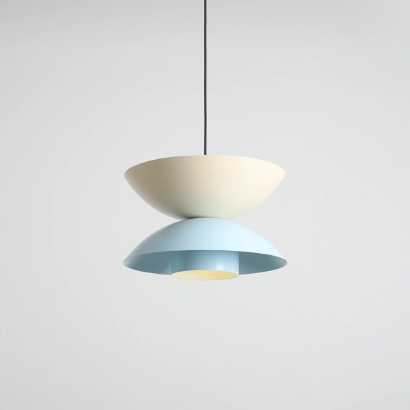 Pendul Otti 37 cm 1xE27 - Albastru deschis + Crem - Img 3