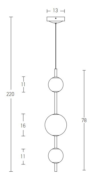 Pendul Sfera Linea LED 3000K - Negru mat - Img 3