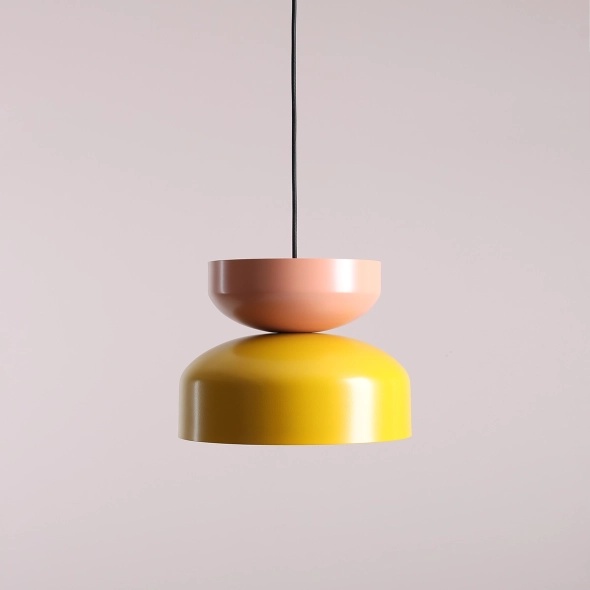 Pendul Tula 30 cm 1xE27 - Coral + Muștar - Img 2