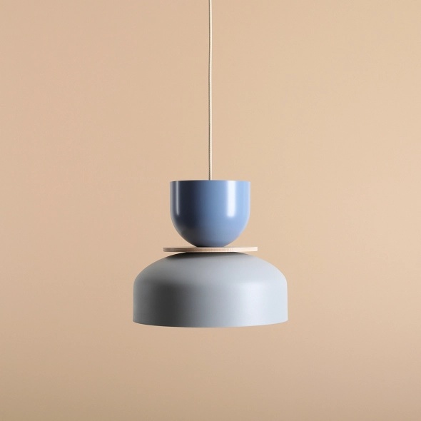 Pendul Uto 30 cm 1xE27 - Albastru prăfuit + Gri - Img 2