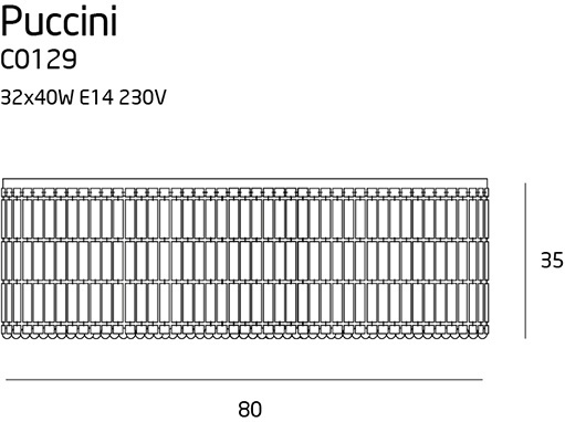 Plafonieră Puccini 80cm crom - Img 4